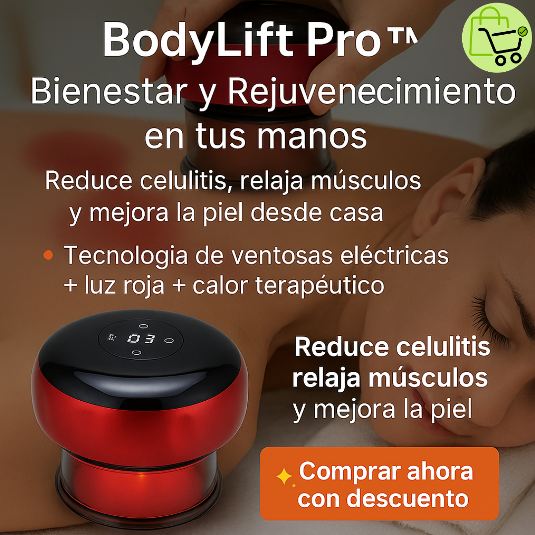 BodyLift Pro™ – Ventosas Eléctricas Inteligentes + Aceite de jengibre GRATIS
